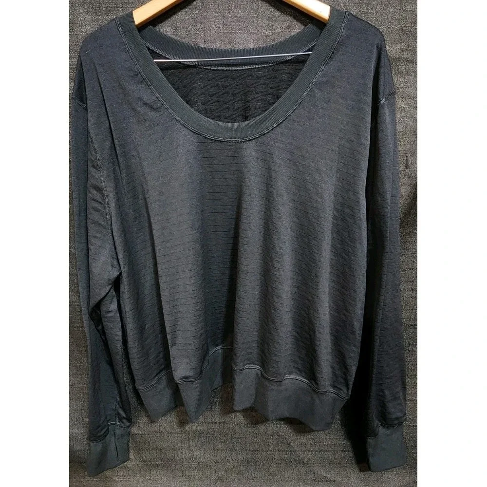 NIKE THERMA-FIT Element Crew Neck Sweatshirt‎ Sz 2X Black Active Gym Long Sleeve
